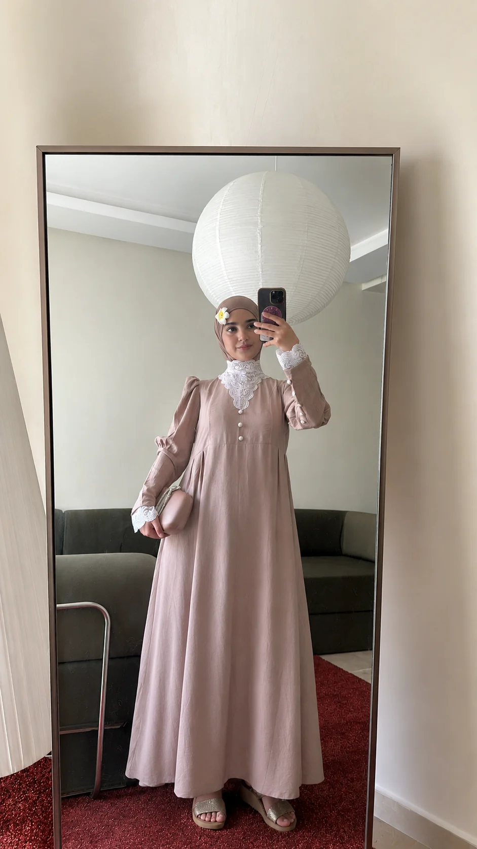 Robe beige nude